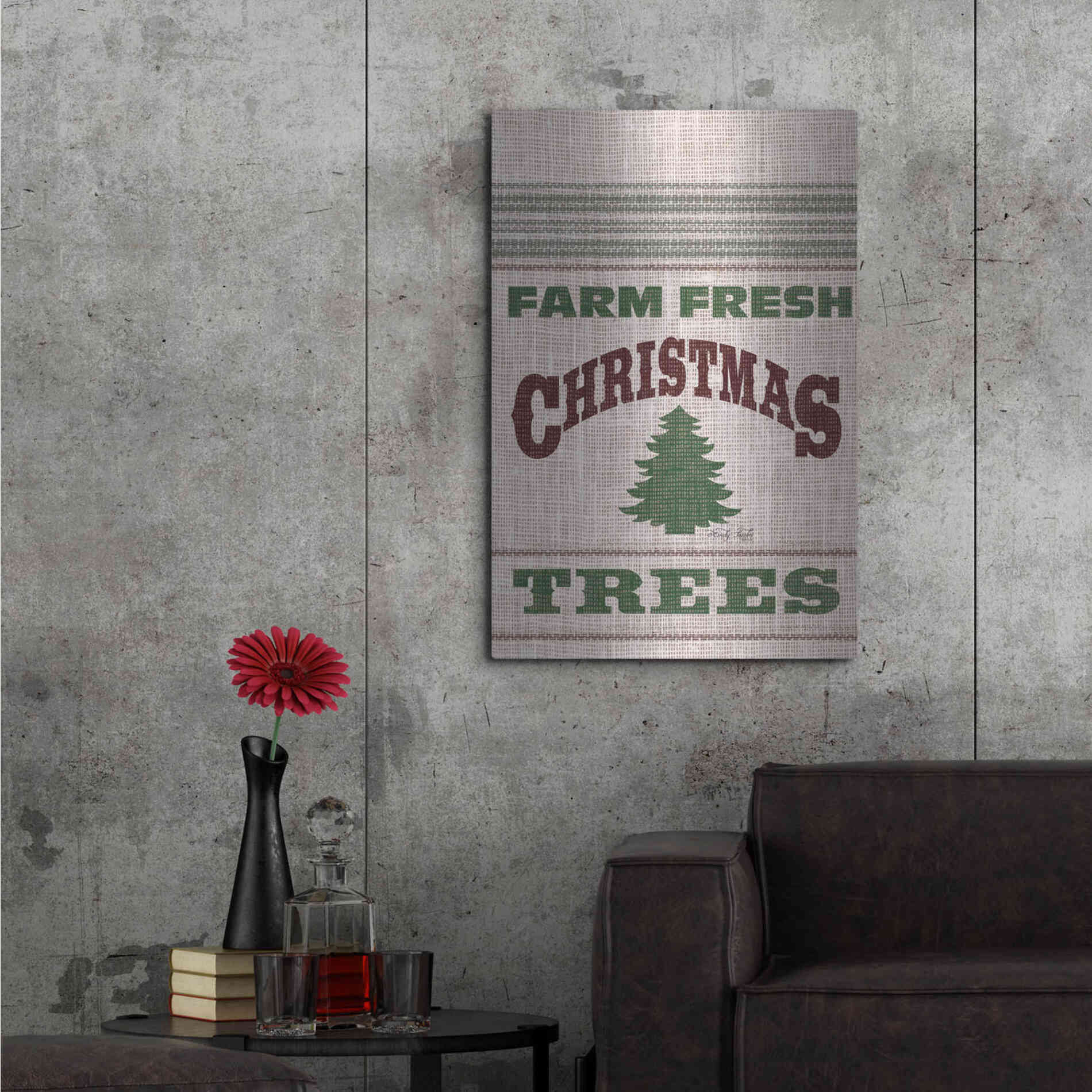 Luxe Metal Art 'Farm Fresh Christmas Trees' by Cindy Jacobs, Metal Wall Art,24x36