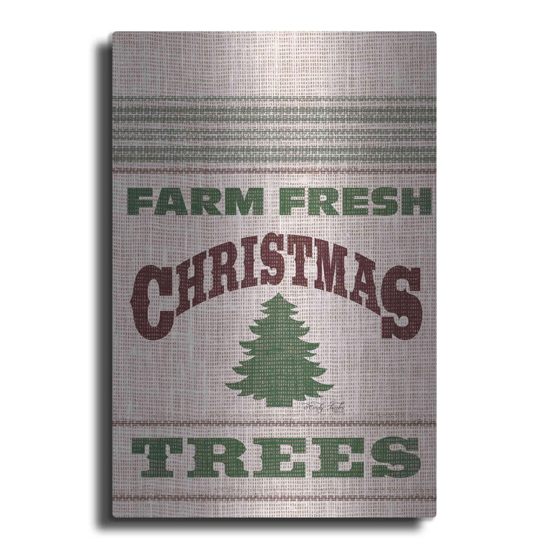 Luxe Metal Art 'Farm Fresh Christmas Trees' by Cindy Jacobs, Metal Wall Art