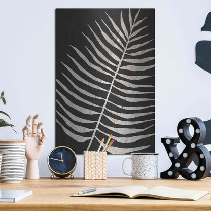 Luxe Metal Art 'Palm Frond Wood Grain I' by Cindy Jacobs, Metal Wall Art,12x16