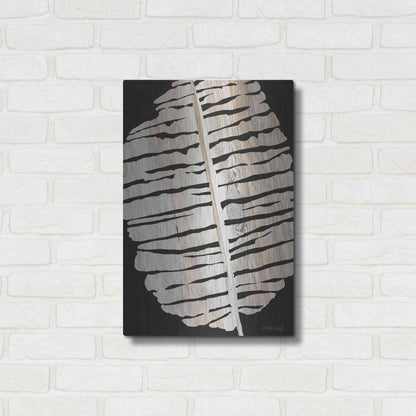 Luxe Metal Art 'Palm Frond Wood Grain II' by Cindy Jacobs, Metal Wall Art,16x24