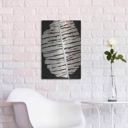 Luxe Metal Art 'Palm Frond Wood Grain II' by Cindy Jacobs, Metal Wall Art,16x24