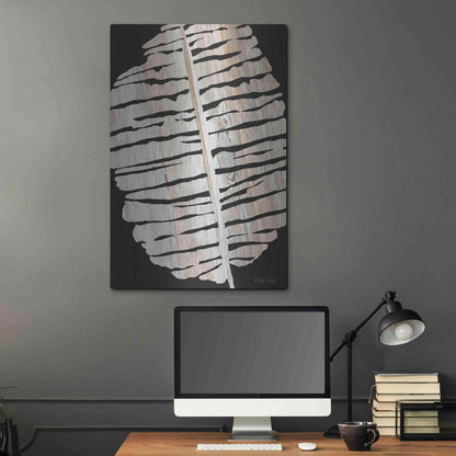 Luxe Metal Art 'Palm Frond Wood Grain II' by Cindy Jacobs, Metal Wall Art,24x36