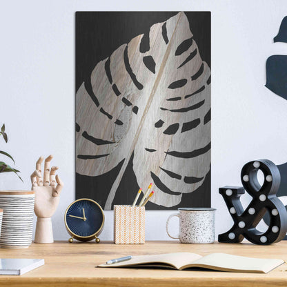 Luxe Metal Art 'Palm Frond Wood Grain III' by Cindy Jacobs, Metal Wall Art,12x16