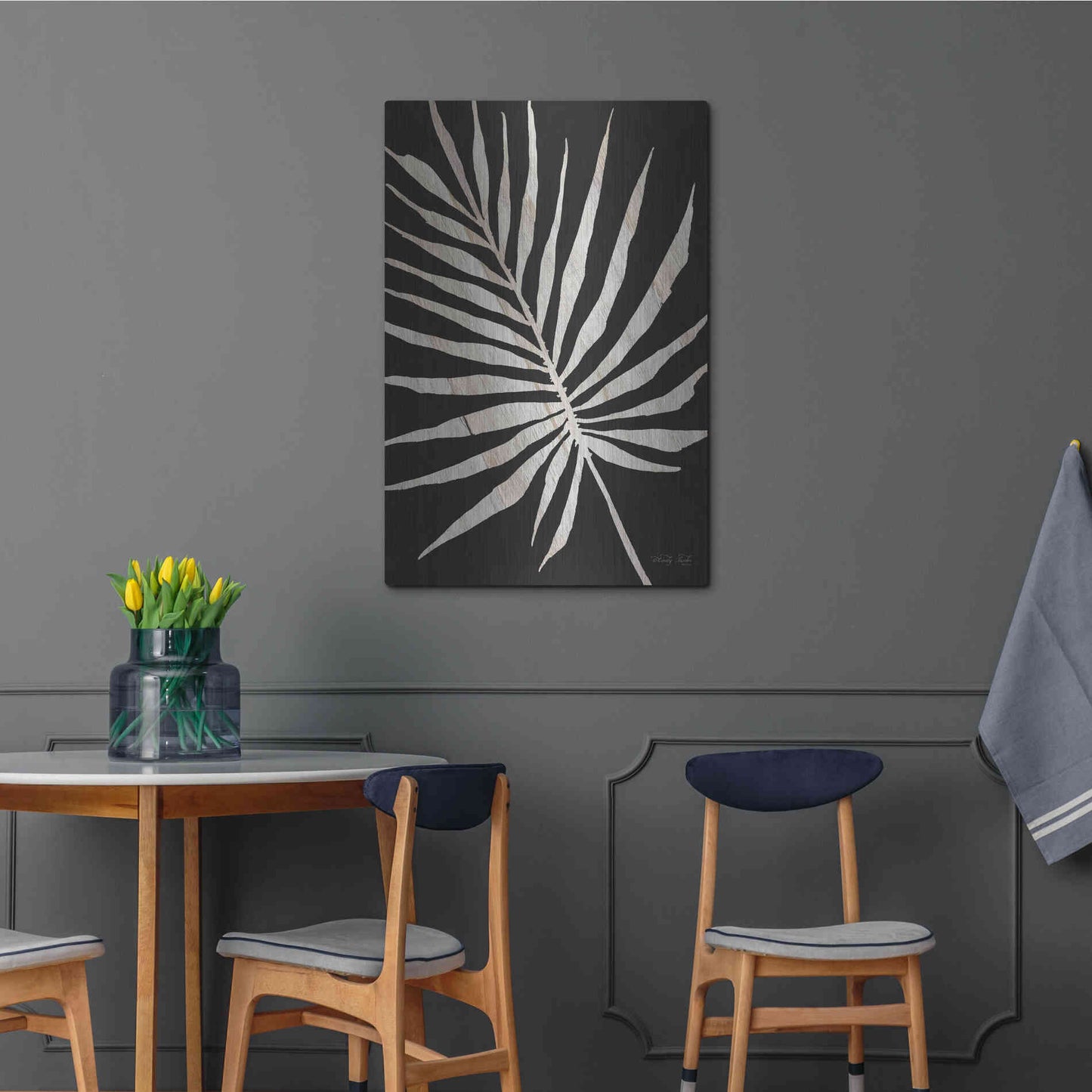 Luxe Metal Art 'Palm Frond Wood Grain IV' by Cindy Jacobs, Metal Wall Art,24x36