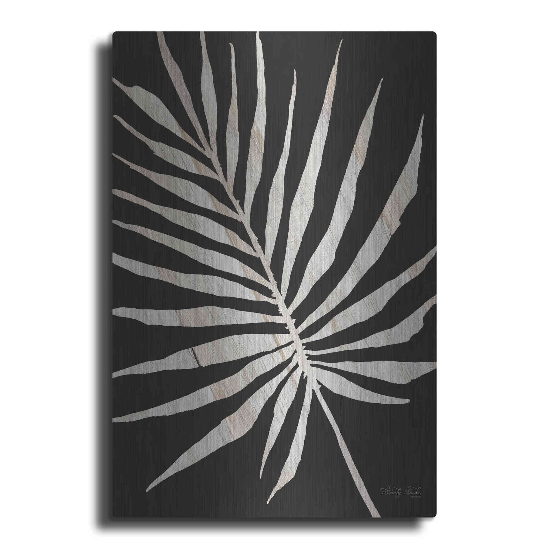 Luxe Metal Art 'Palm Frond Wood Grain IV' by Cindy Jacobs, Metal Wall Art