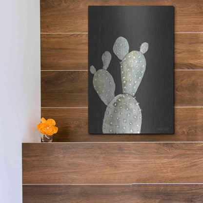 Luxe Metal Art 'Happy Cactus I' by Cindy Jacobs, Metal Wall Art,12x16