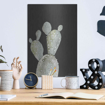 Luxe Metal Art 'Happy Cactus I' by Cindy Jacobs, Metal Wall Art,12x16