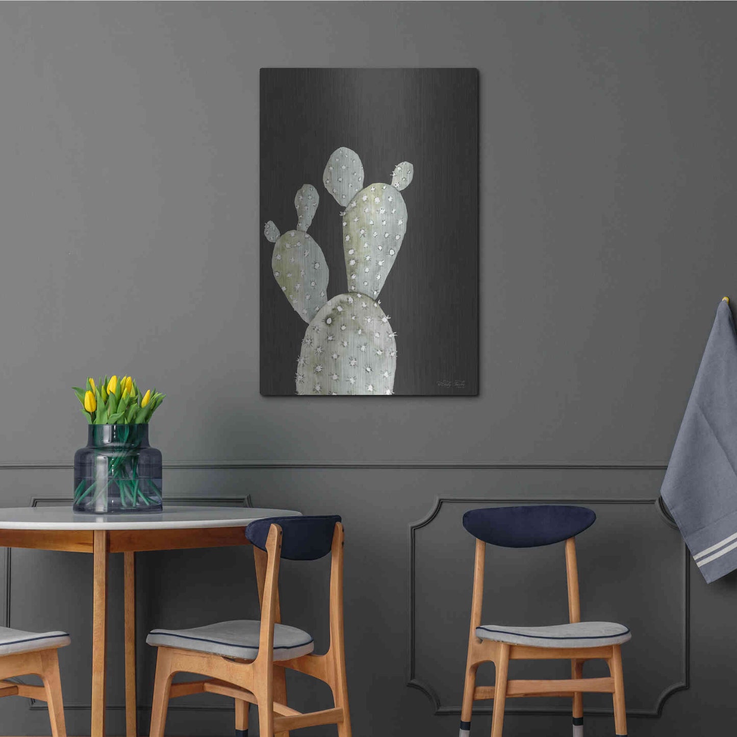 Luxe Metal Art 'Happy Cactus I' by Cindy Jacobs, Metal Wall Art,24x36