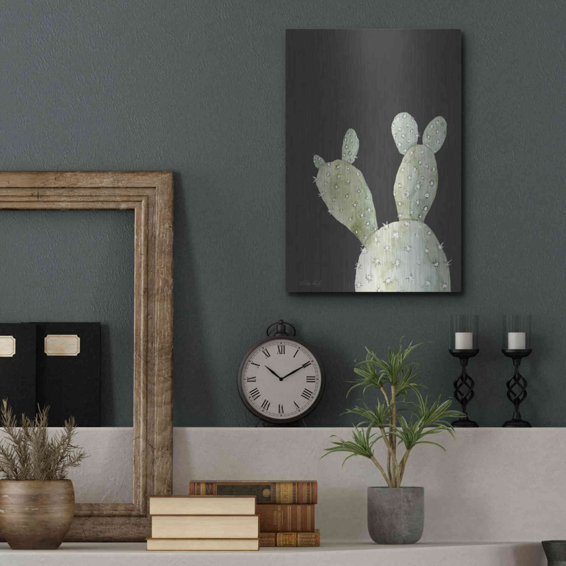 Luxe Metal Art 'Happy Cactus III' by Cindy Jacobs, Metal Wall Art,12x16