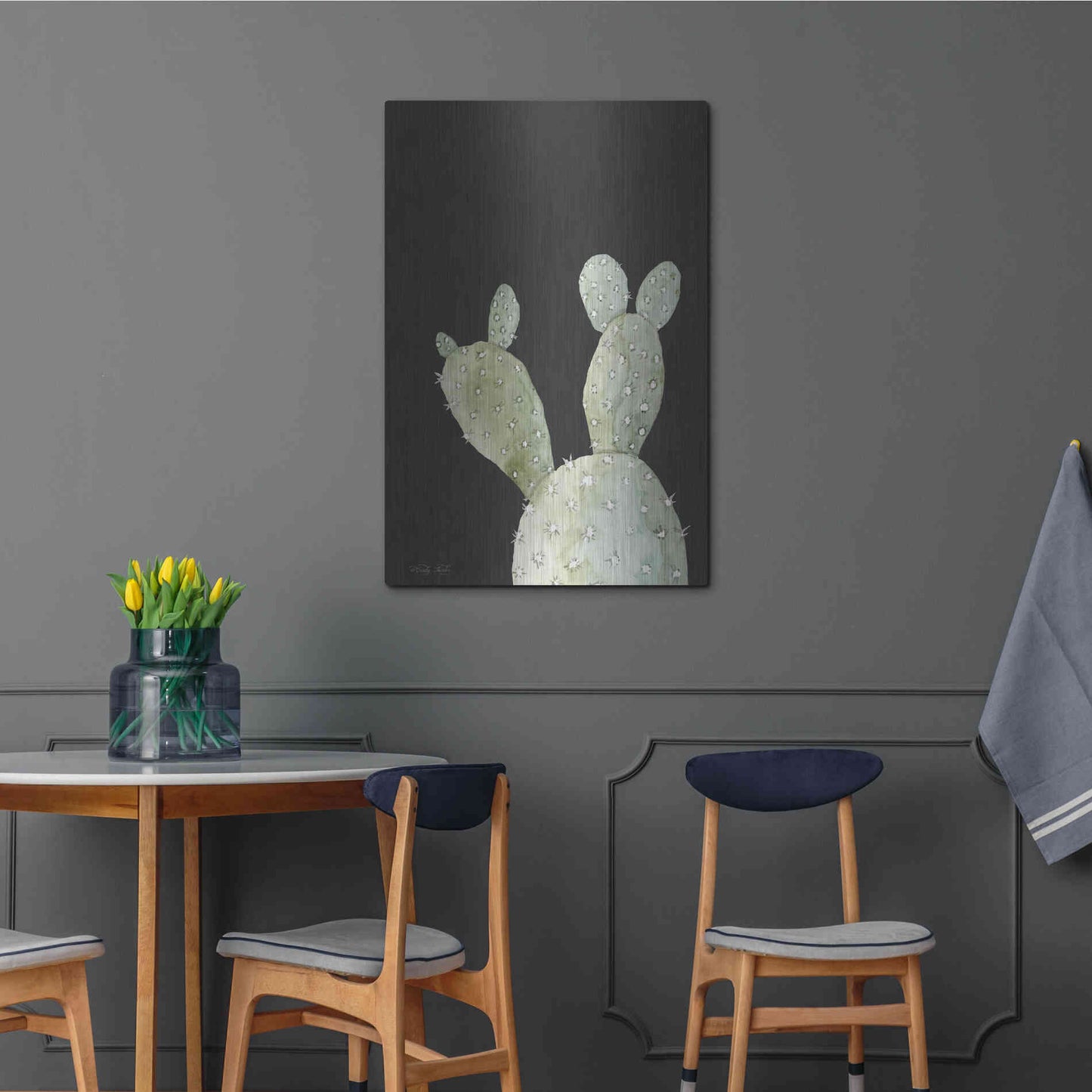 Luxe Metal Art 'Happy Cactus III' by Cindy Jacobs, Metal Wall Art,24x36