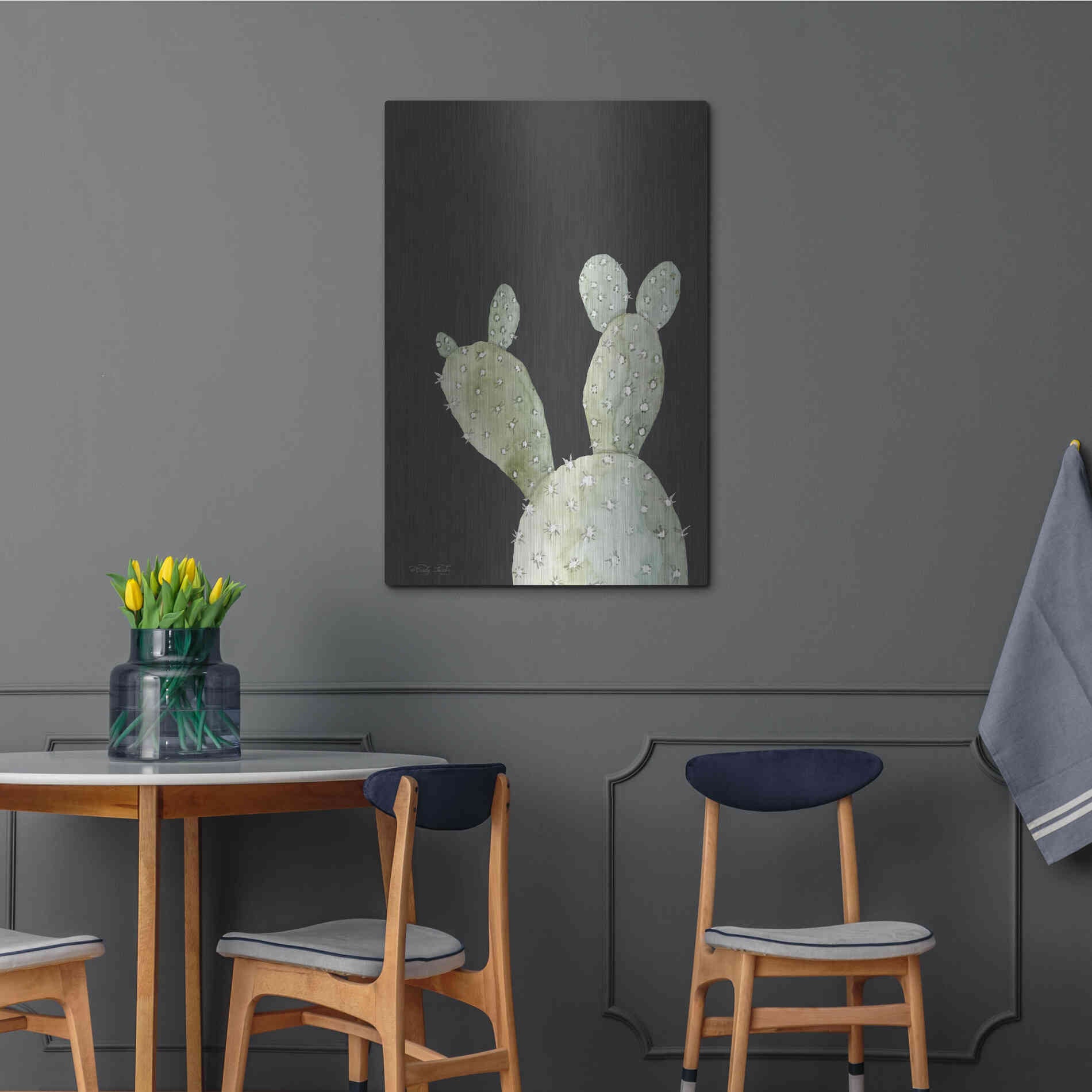 Luxe Metal Art 'Happy Cactus III' by Cindy Jacobs, Metal Wall Art,24x36