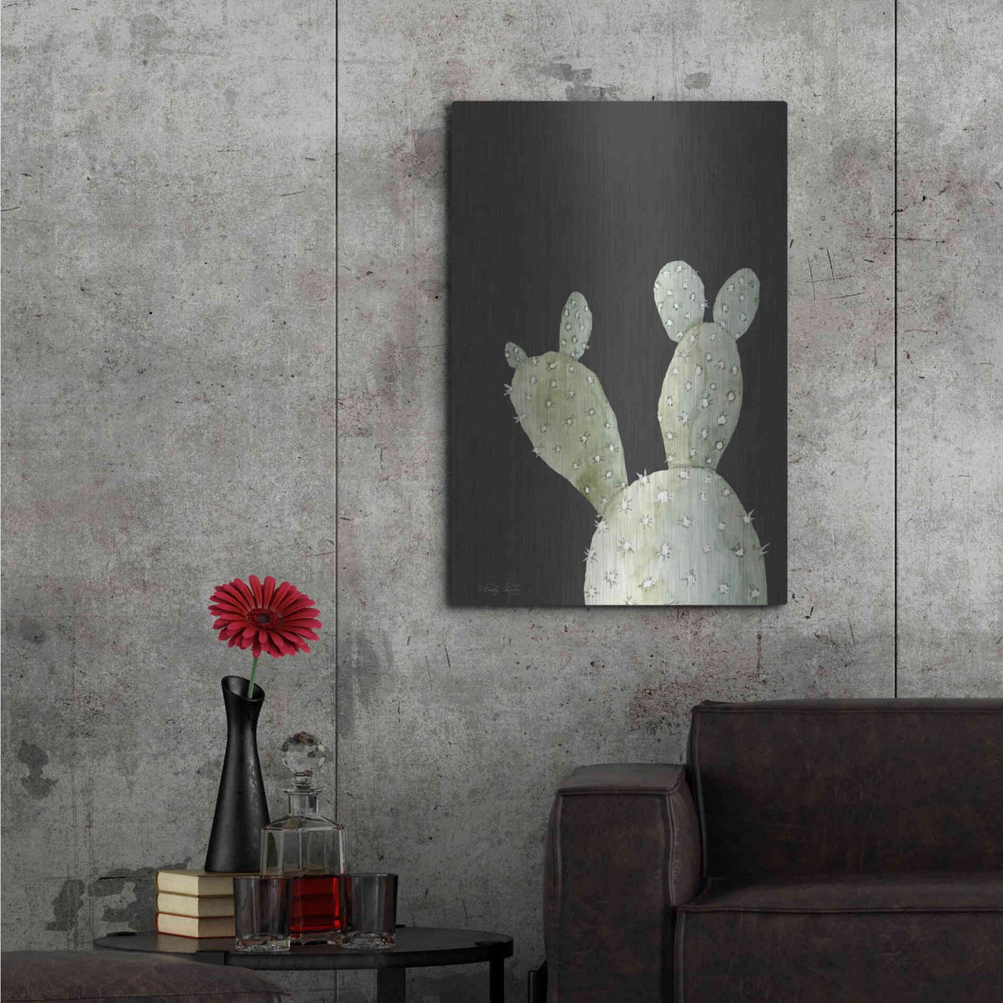 Luxe Metal Art 'Happy Cactus III' by Cindy Jacobs, Metal Wall Art,24x36