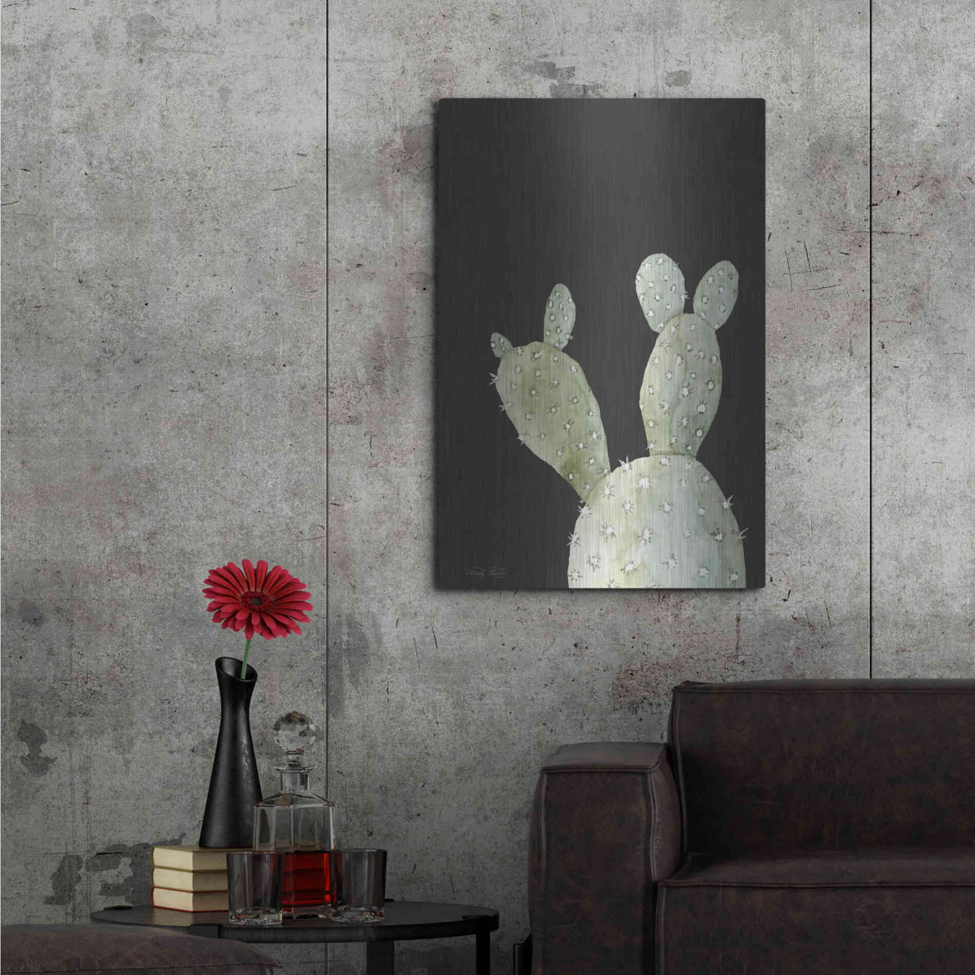 Luxe Metal Art 'Happy Cactus III' by Cindy Jacobs, Metal Wall Art,24x36