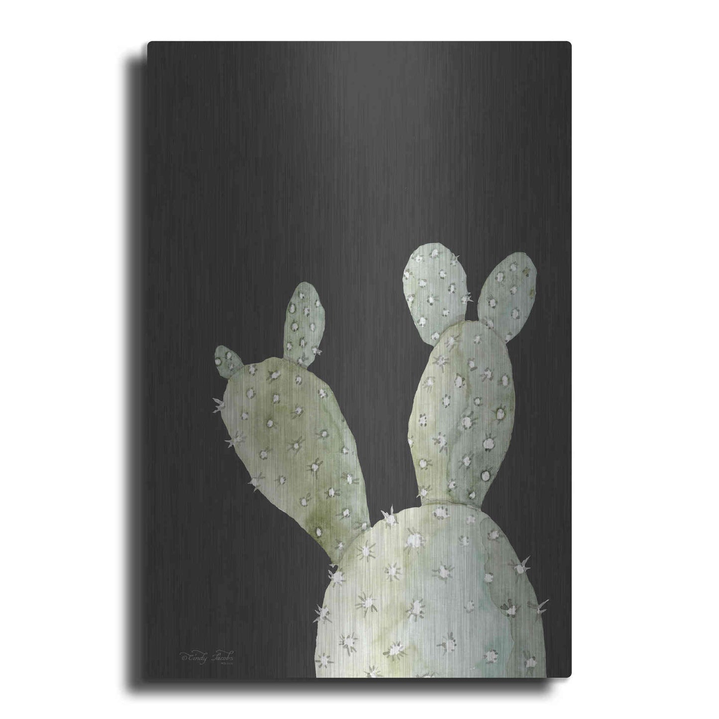 Luxe Metal Art 'Happy Cactus III' by Cindy Jacobs, Metal Wall Art