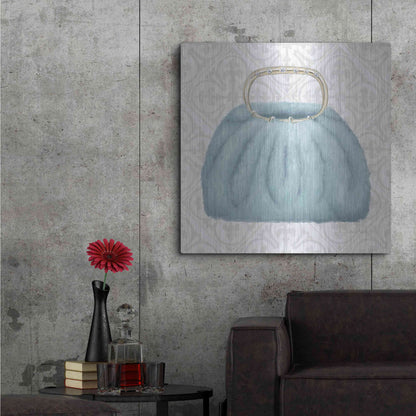 Luxe Metal Art 'Must Have Fashion III Gray White' by Emily Adams, Metal Wall Art,36x36