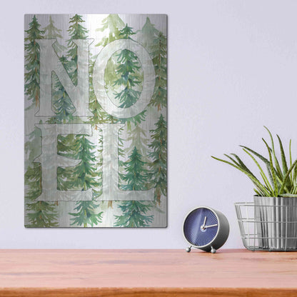 Luxe Metal Art 'Noel Woods' by Cindy Jacobs, Metal Wall Art,12x16