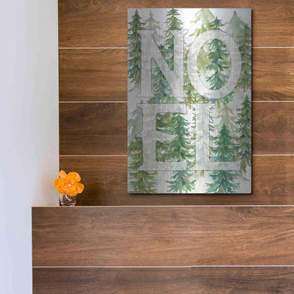 Luxe Metal Art 'Noel Woods' by Cindy Jacobs, Metal Wall Art,12x16