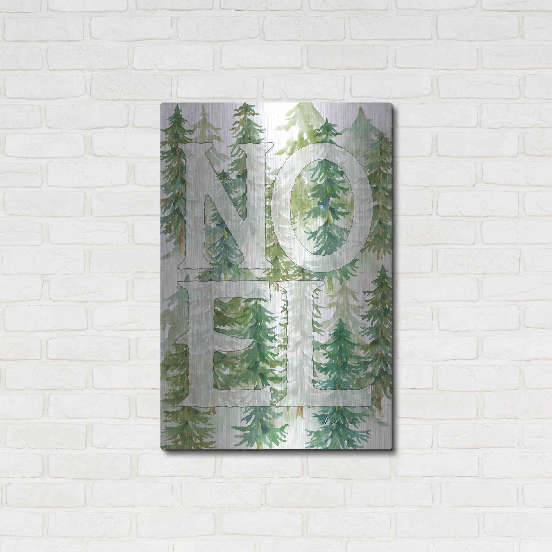 Luxe Metal Art 'Noel Woods' by Cindy Jacobs, Metal Wall Art,24x36