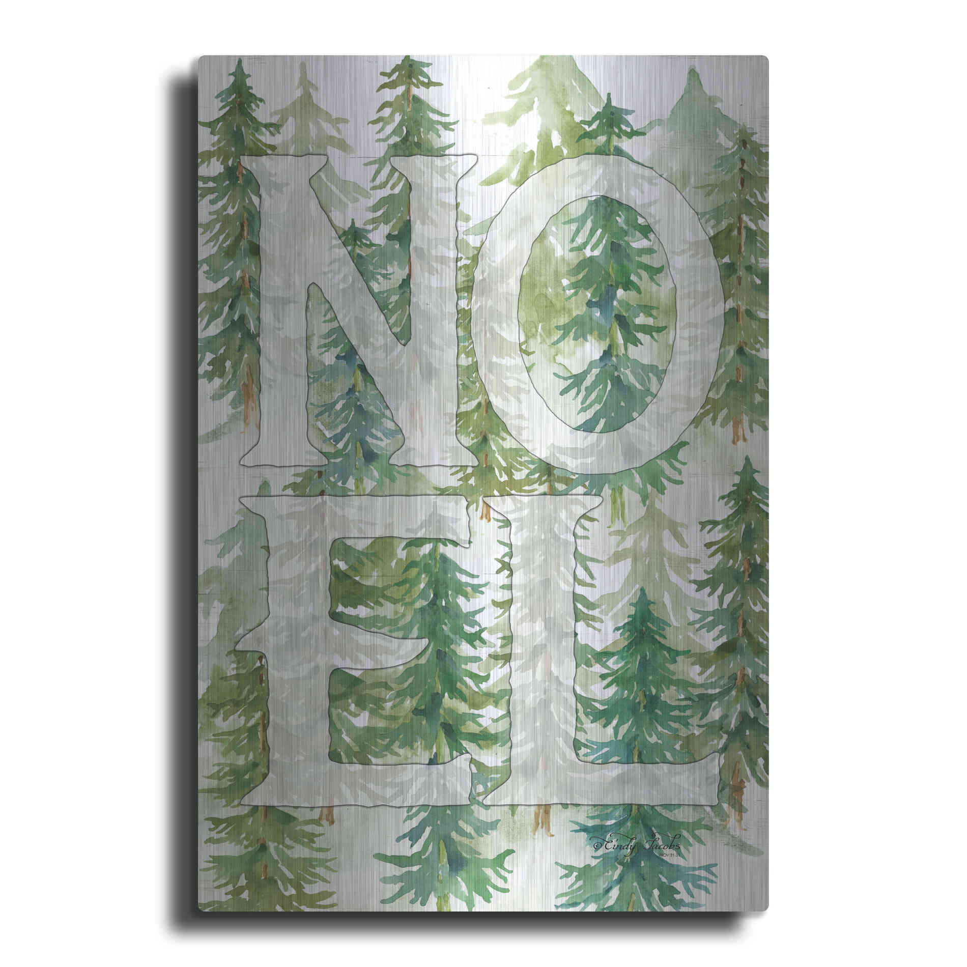 Luxe Metal Art 'Noel Woods' by Cindy Jacobs, Metal Wall Art