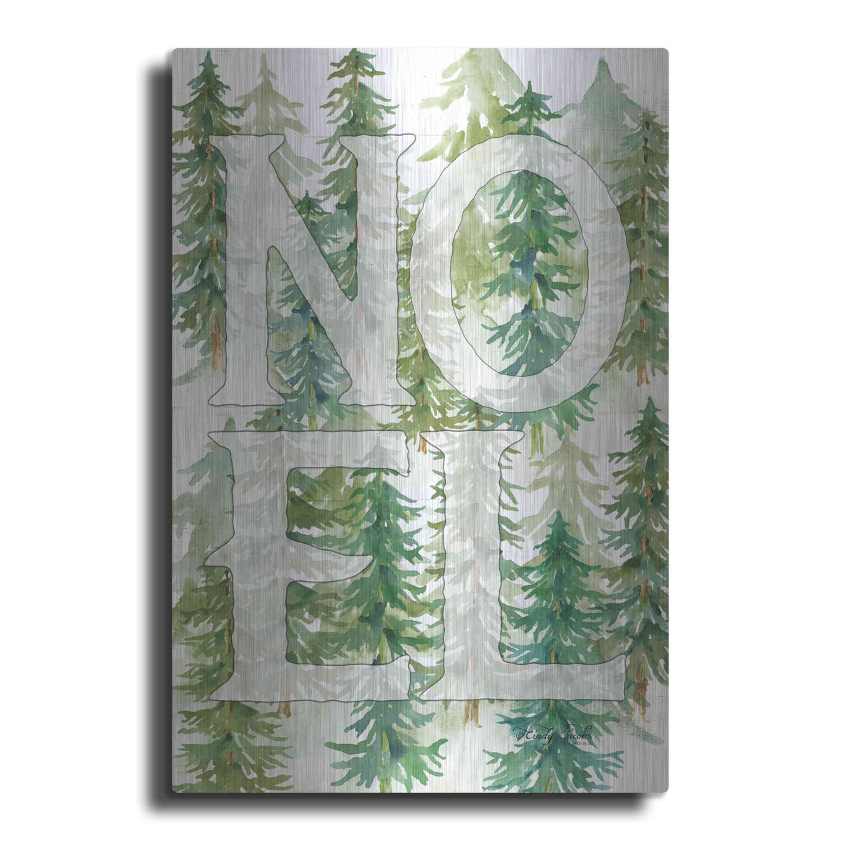 Luxe Metal Art 'Noel Woods' by Cindy Jacobs, Metal Wall Art