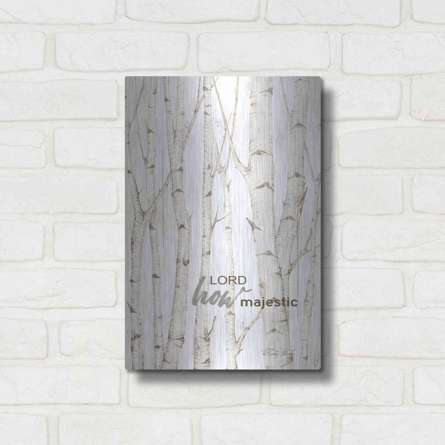 Luxe Metal Art 'Lord How Majestic' by Cindy Jacobs, Metal Wall Art,12x16