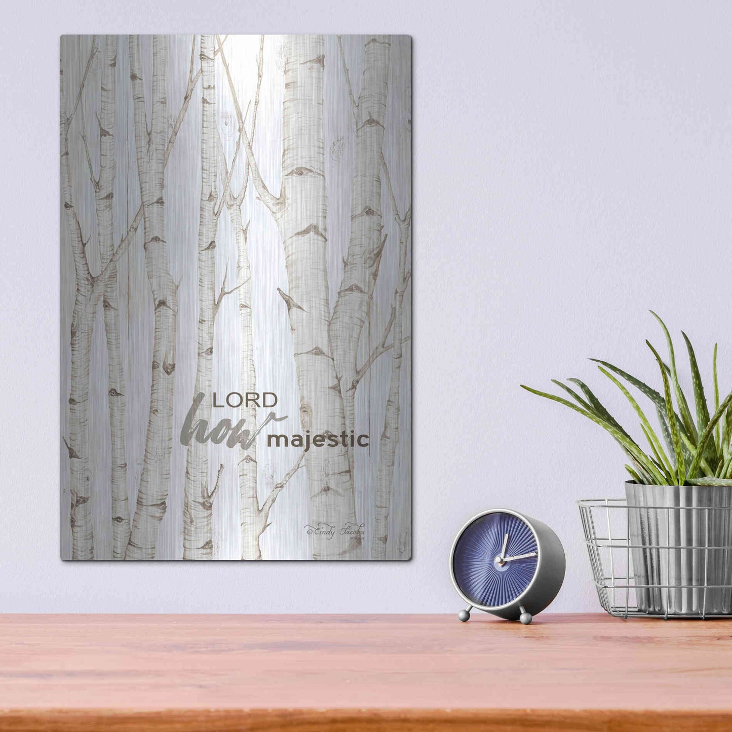 Luxe Metal Art 'Lord How Majestic' by Cindy Jacobs, Metal Wall Art,12x16