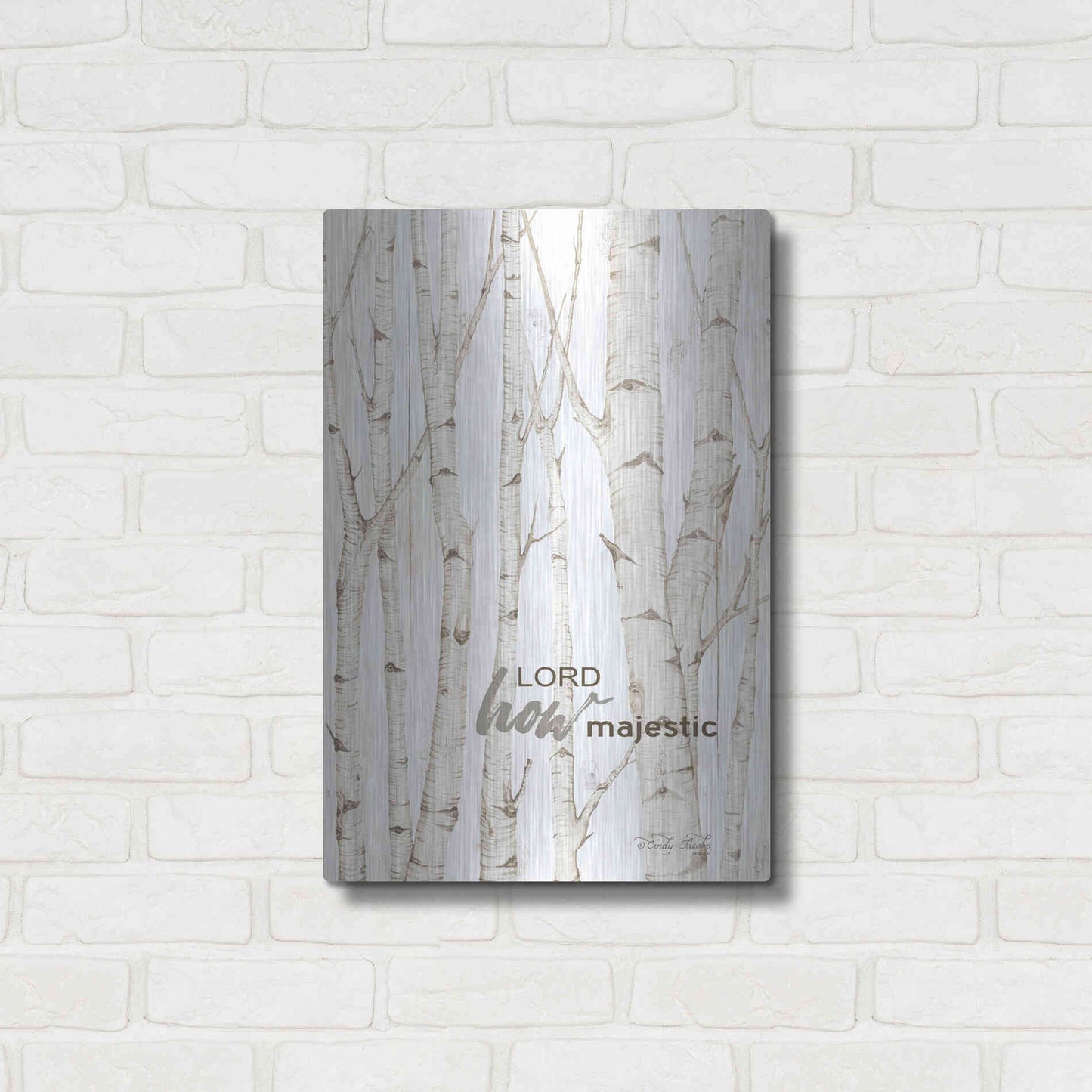 Luxe Metal Art 'Lord How Majestic' by Cindy Jacobs, Metal Wall Art,16x24