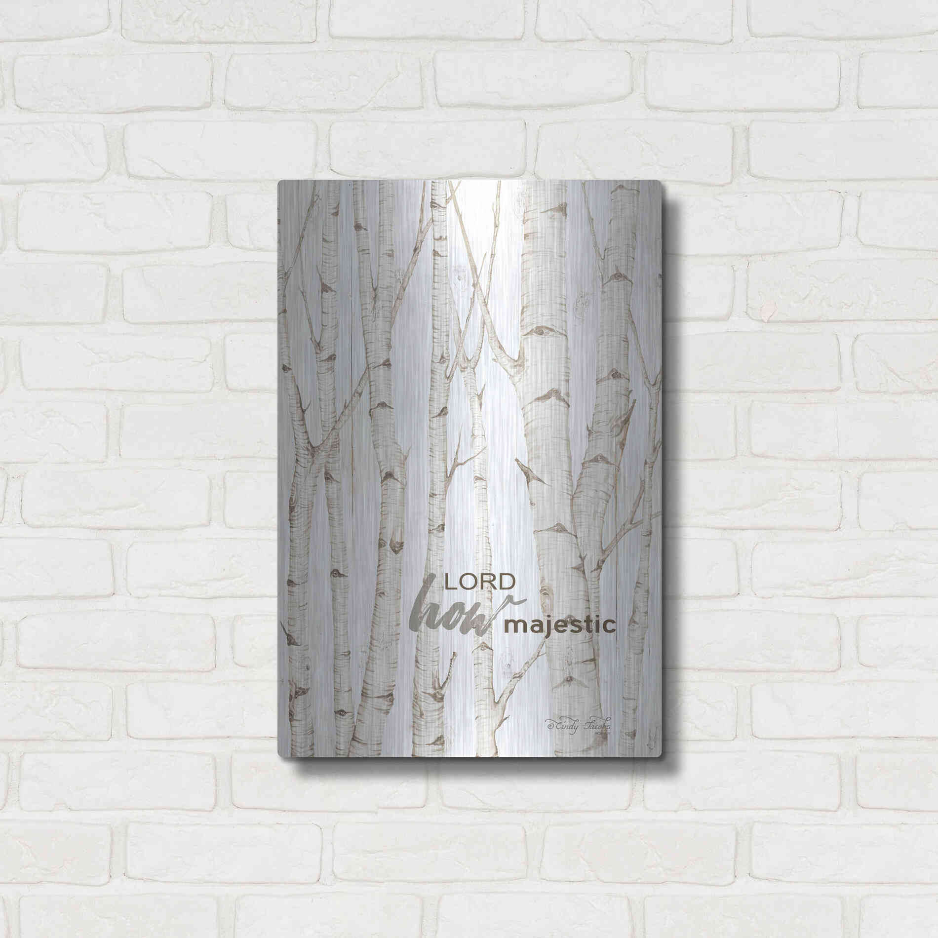 Luxe Metal Art 'Lord How Majestic' by Cindy Jacobs, Metal Wall Art,16x24