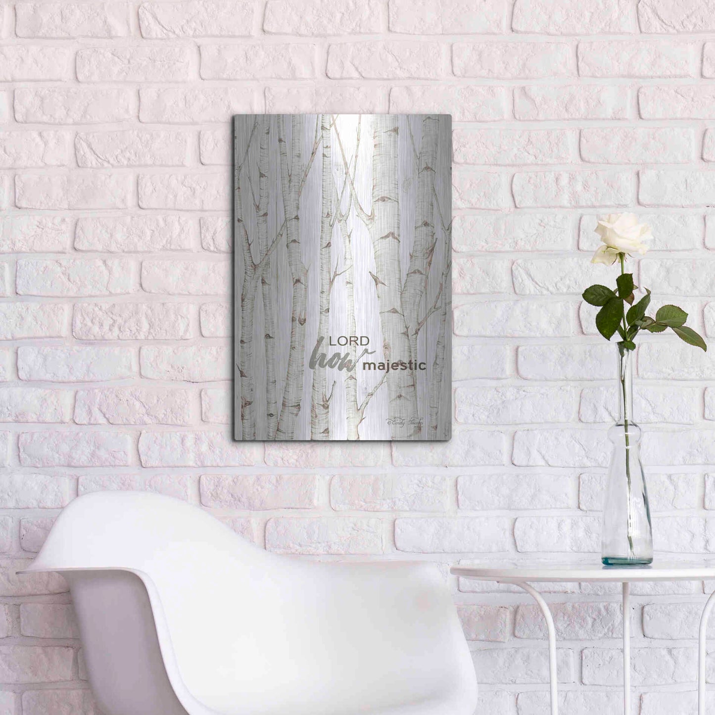 Luxe Metal Art 'Lord How Majestic' by Cindy Jacobs, Metal Wall Art,16x24