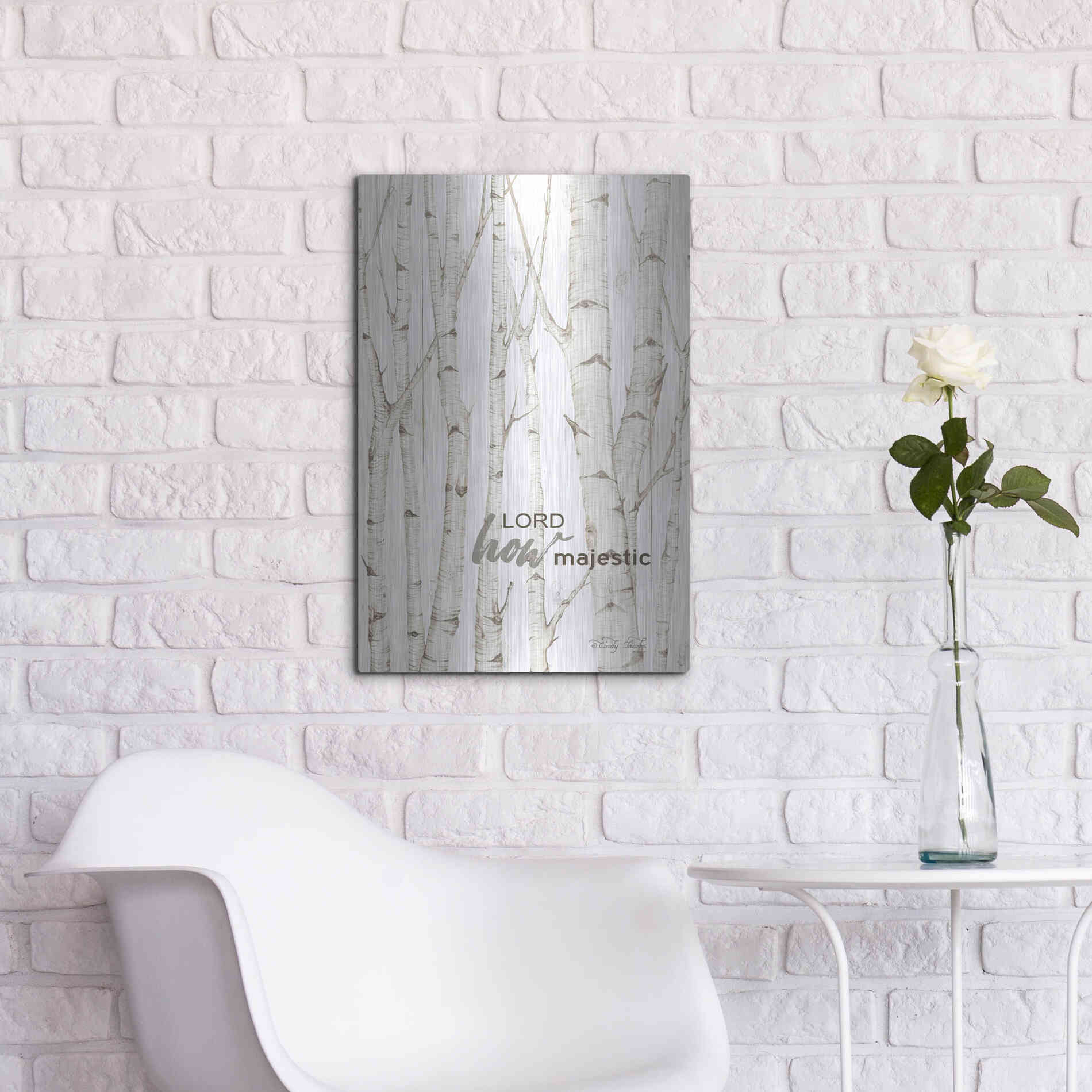 Luxe Metal Art 'Lord How Majestic' by Cindy Jacobs, Metal Wall Art,16x24