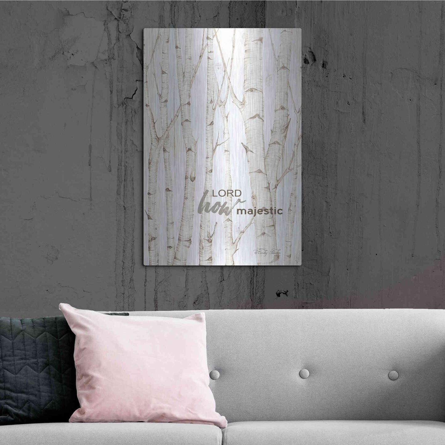 Luxe Metal Art 'Lord How Majestic' by Cindy Jacobs, Metal Wall Art,24x36