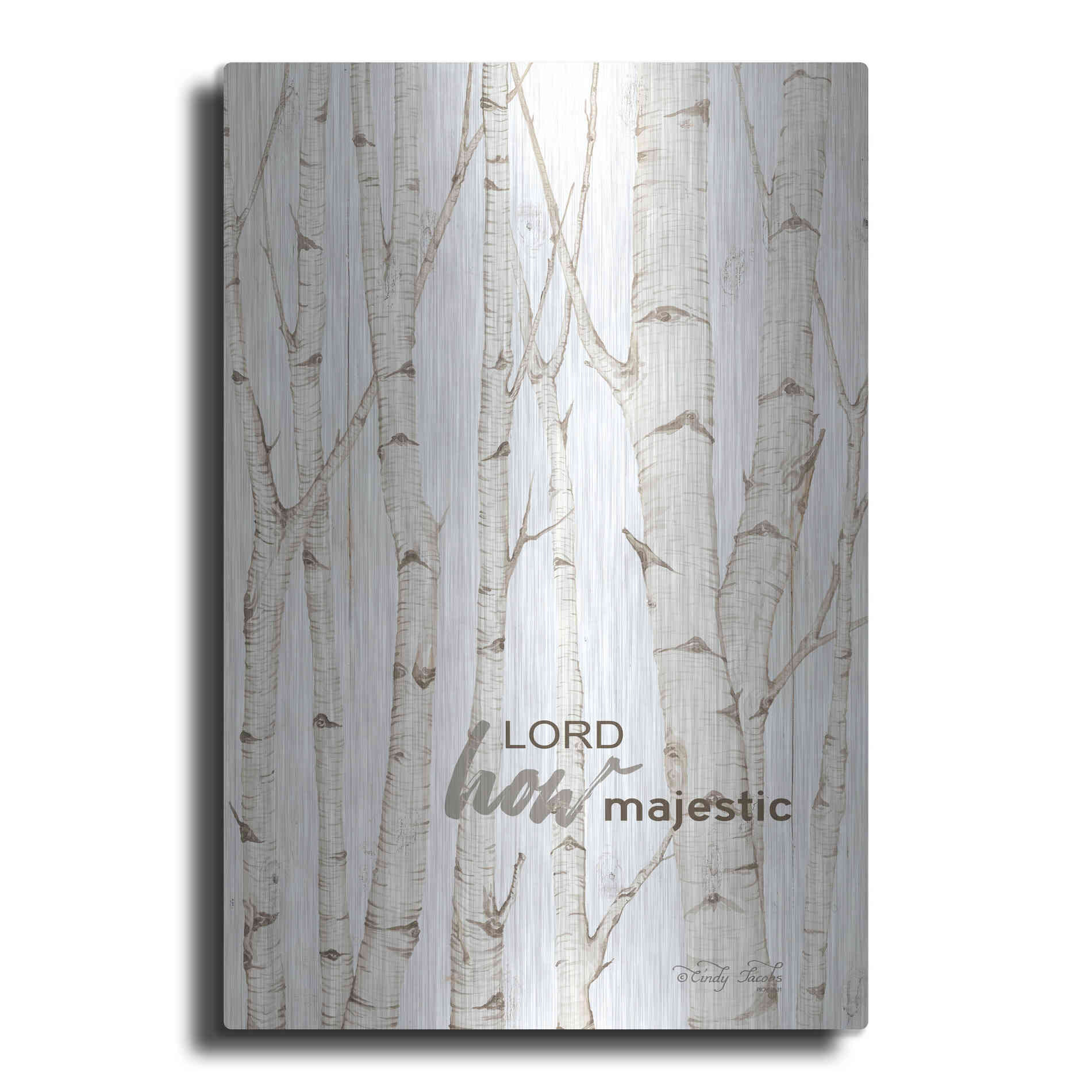Luxe Metal Art 'Lord How Majestic' by Cindy Jacobs, Metal Wall Art