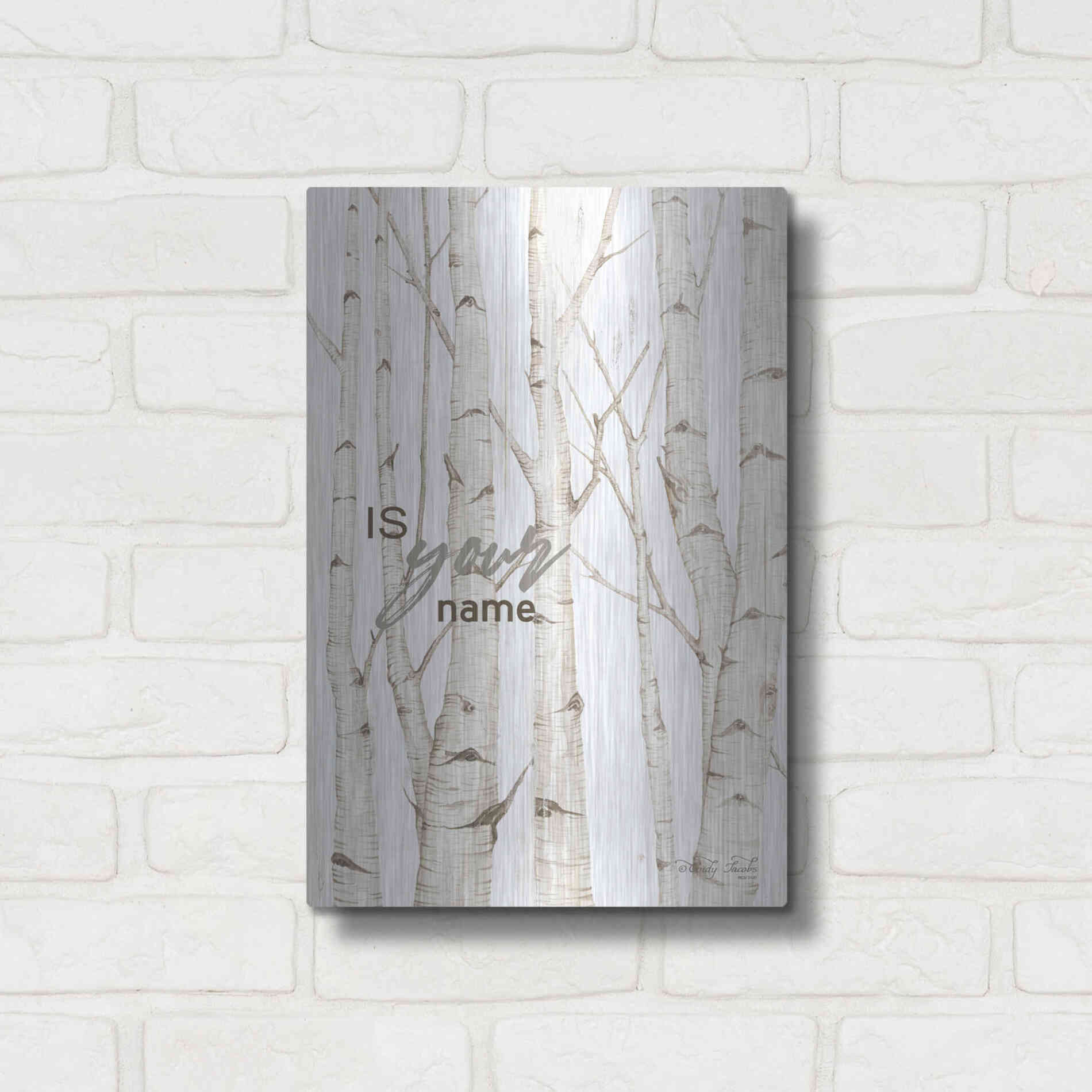 Luxe Metal Art 'Is Your Name' by Cindy Jacobs, Metal Wall Art,12x16