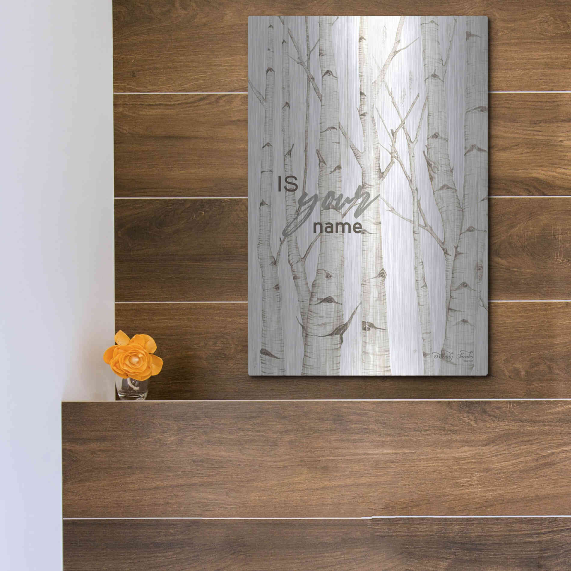 Luxe Metal Art 'Is Your Name' by Cindy Jacobs, Metal Wall Art,12x16