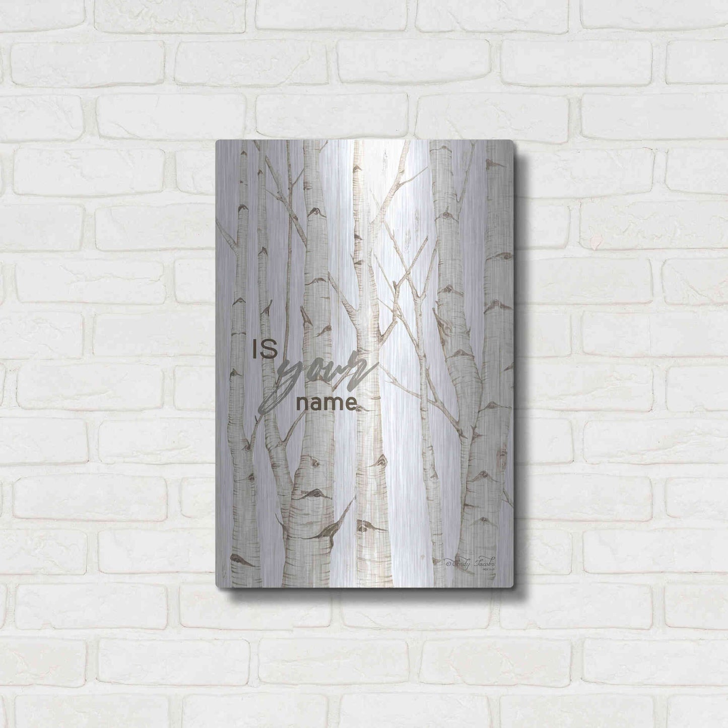 Luxe Metal Art 'Is Your Name' by Cindy Jacobs, Metal Wall Art,16x24