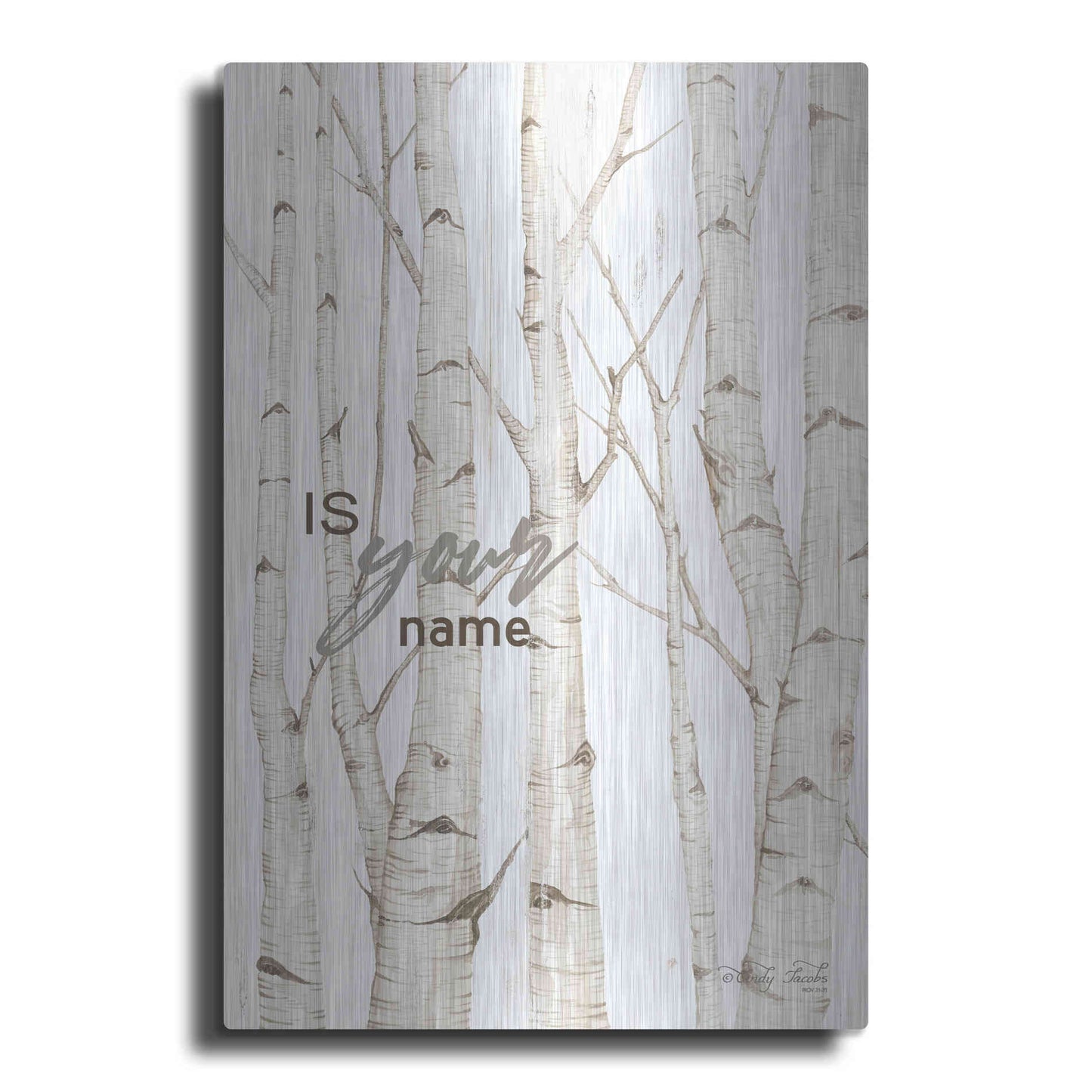 Luxe Metal Art 'Is Your Name' by Cindy Jacobs, Metal Wall Art