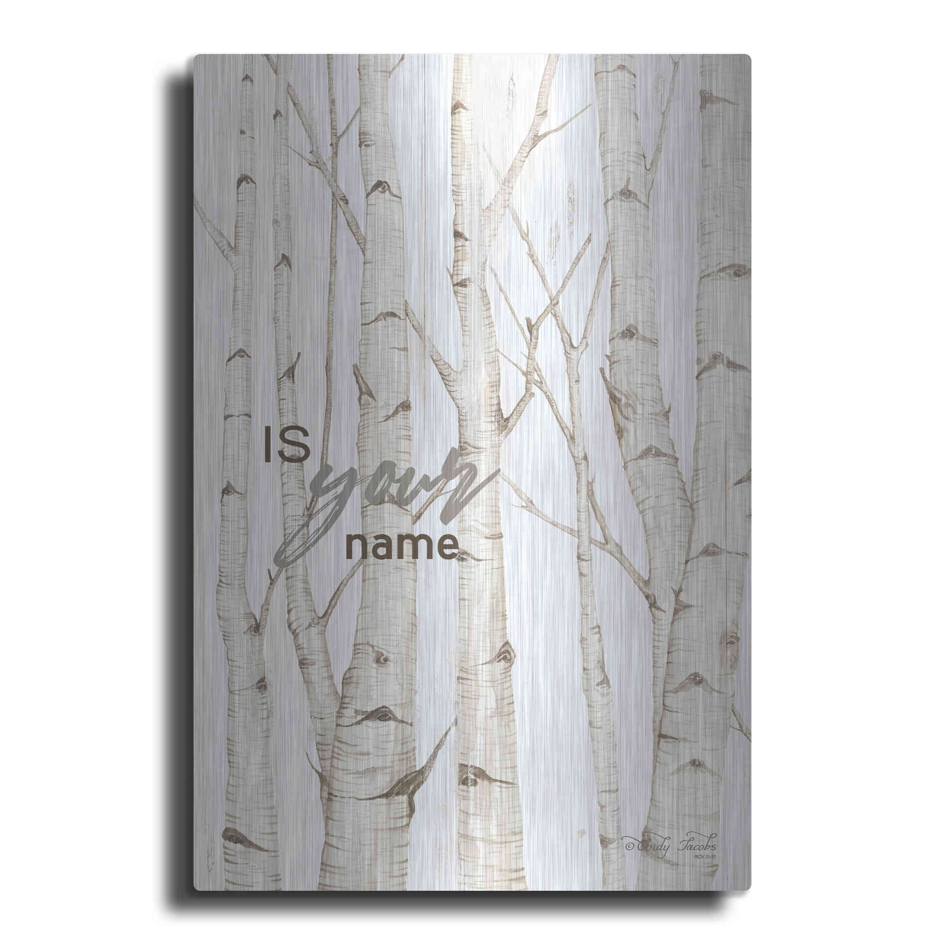 Luxe Metal Art 'Is Your Name' by Cindy Jacobs, Metal Wall Art
