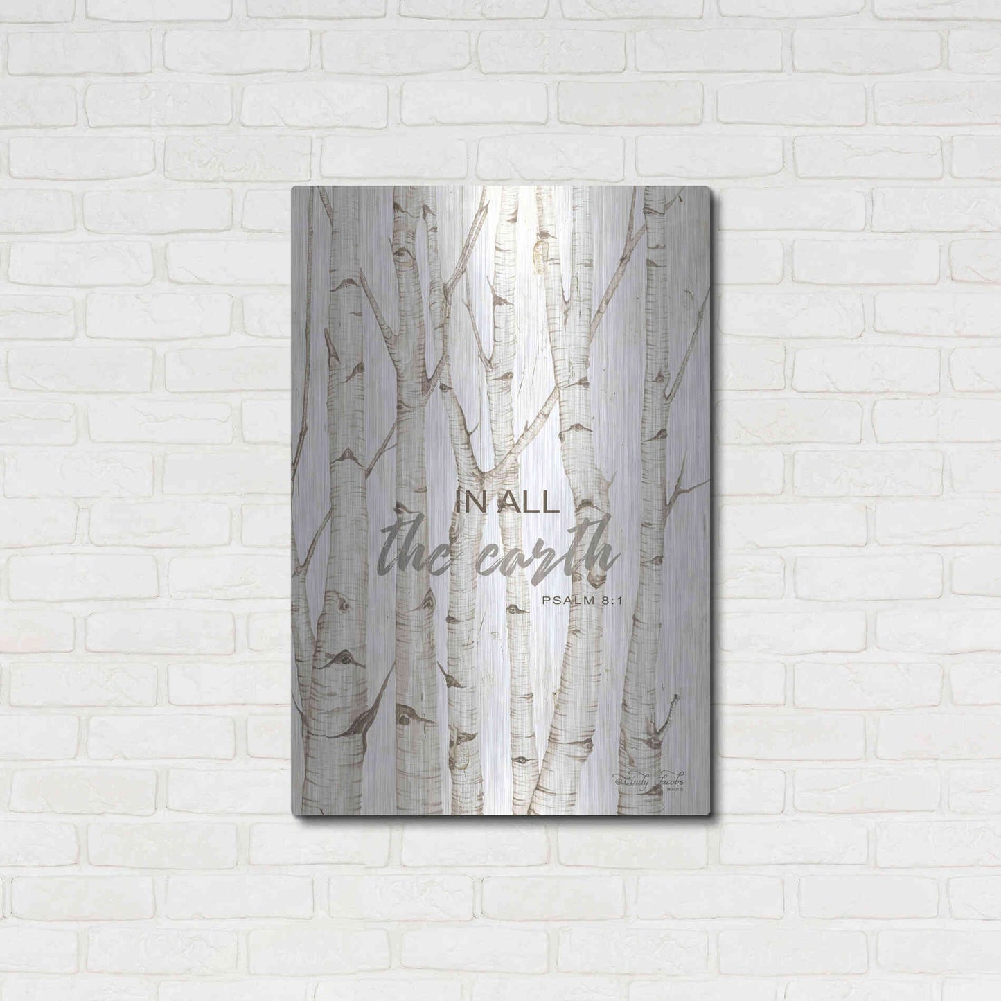 Luxe Metal Art 'In All the Earth' by Cindy Jacobs, Metal Wall Art,24x36