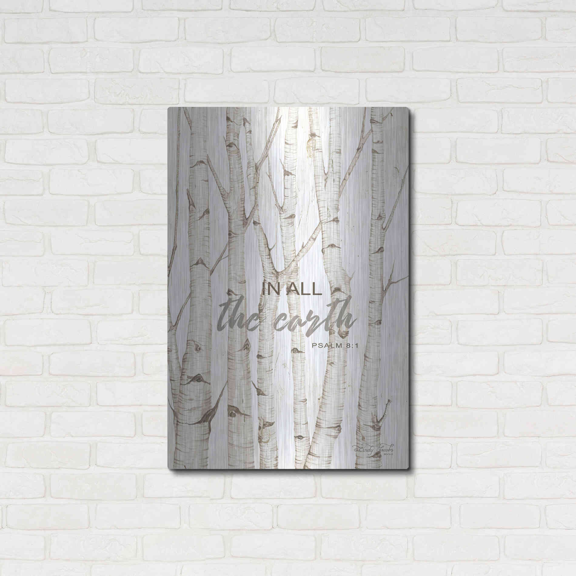 Luxe Metal Art 'In All the Earth' by Cindy Jacobs, Metal Wall Art,24x36