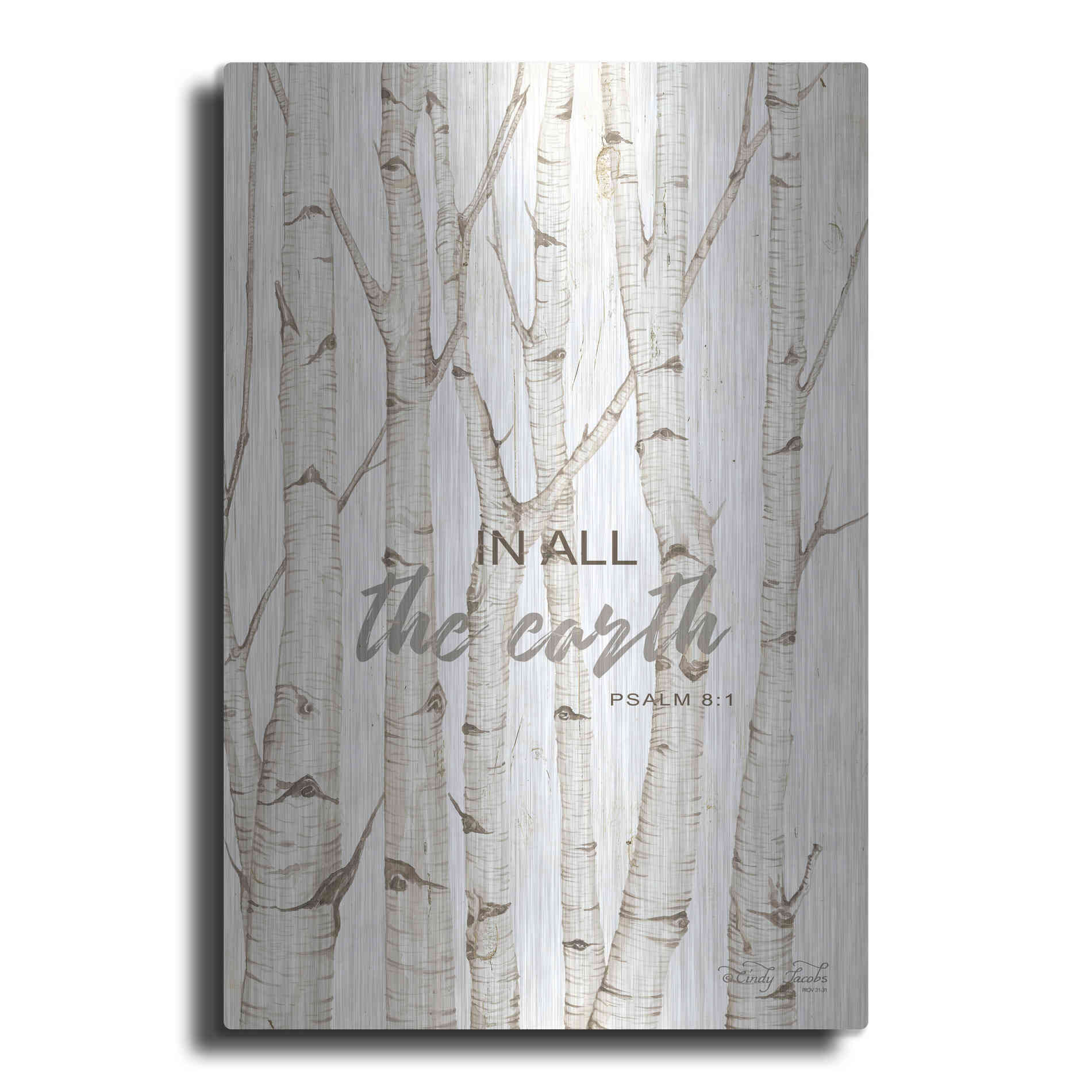 Luxe Metal Art 'In All the Earth' by Cindy Jacobs, Metal Wall Art