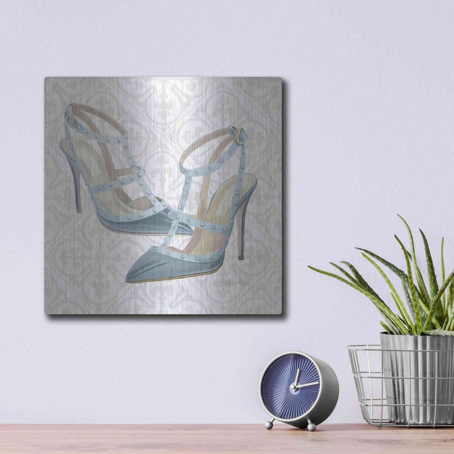 Luxe Metal Art 'Must Have Fashion II' by Emily Adams, Metal Wall Art,12x12