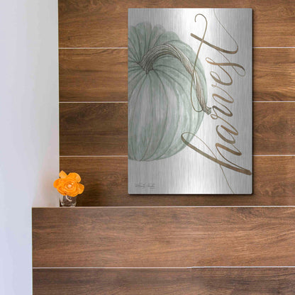 Luxe Metal Art 'Harvest Pumpkin' by Cindy Jacobs, Metal Wall Art,12x16