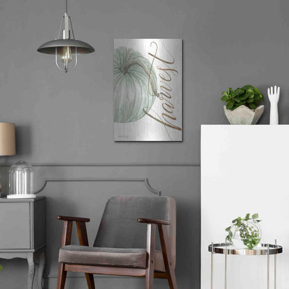 Luxe Metal Art 'Harvest Pumpkin' by Cindy Jacobs, Metal Wall Art,16x24