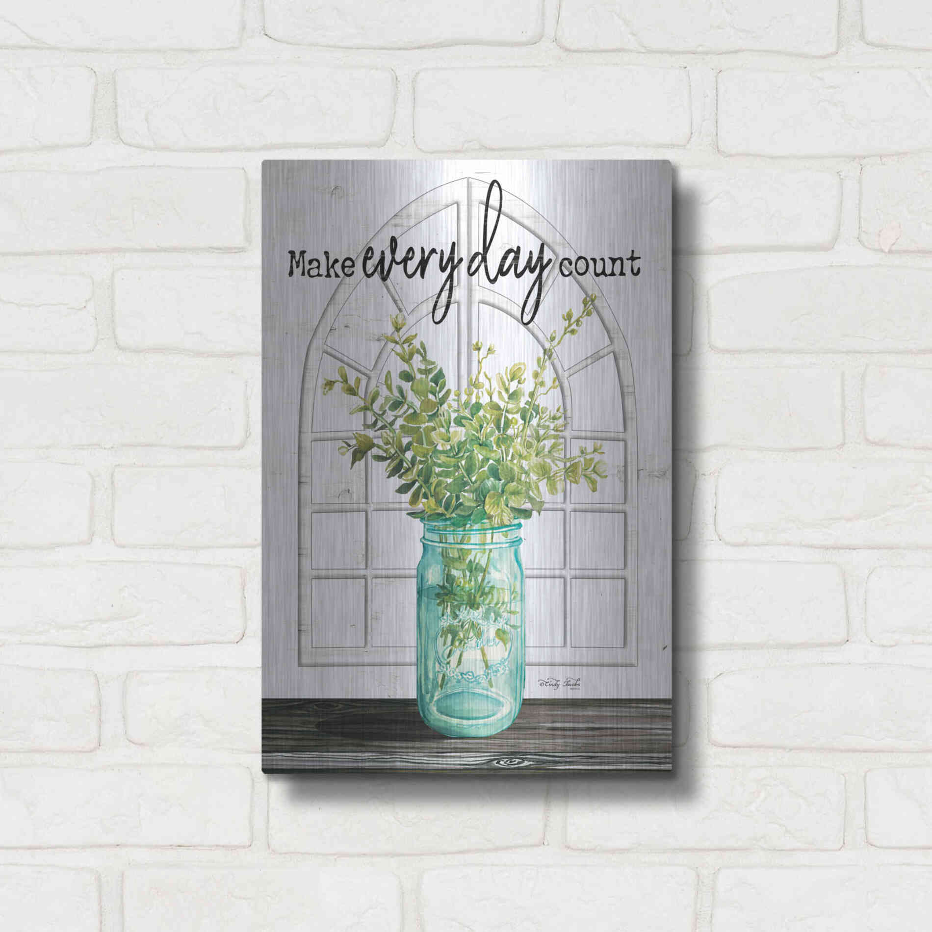 Luxe Metal Art 'Make Everyday Count' by Cindy Jacobs, Metal Wall Art,12x16