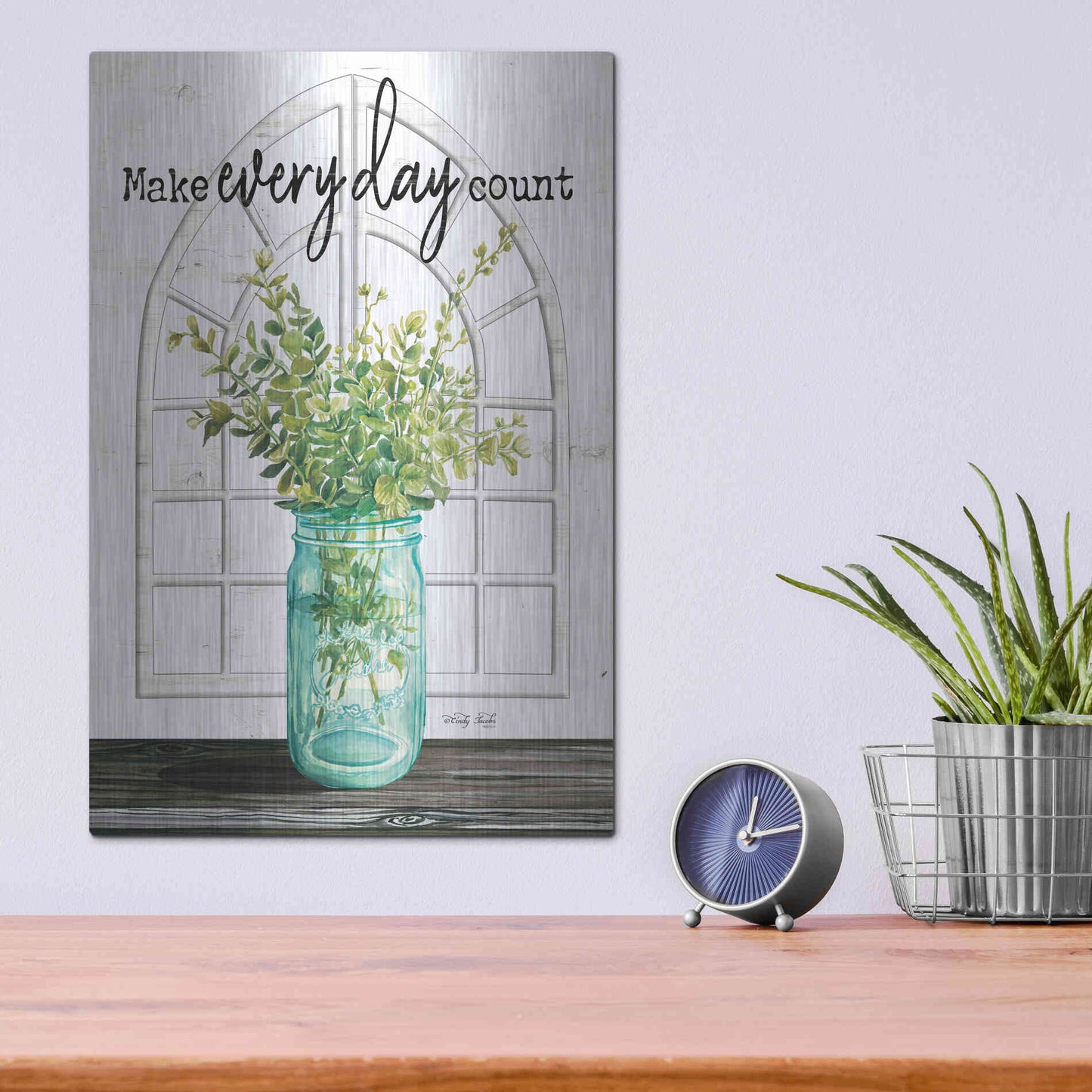 Luxe Metal Art 'Make Everyday Count' by Cindy Jacobs, Metal Wall Art,12x16