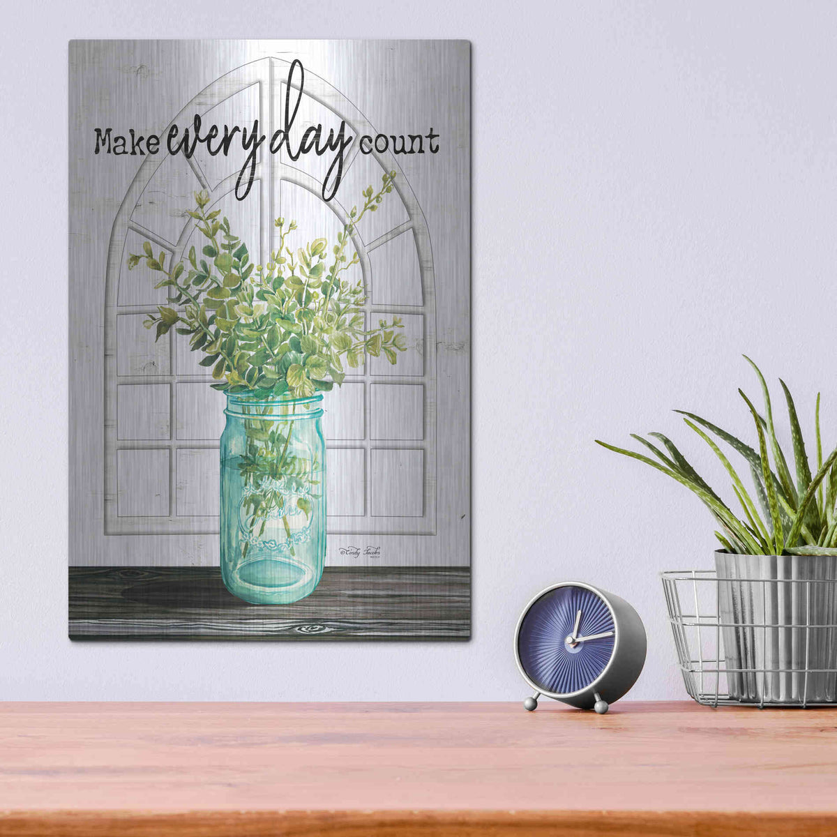 Luxe Metal Art 'Make Everyday Count' by Cindy Jacobs, Metal Wall Art,12x16