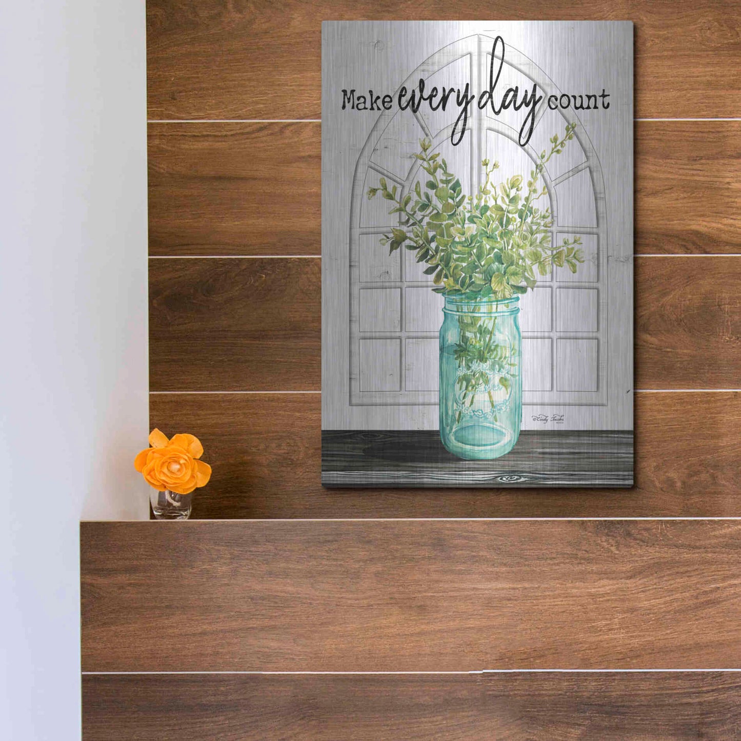 Luxe Metal Art 'Make Everyday Count' by Cindy Jacobs, Metal Wall Art,12x16