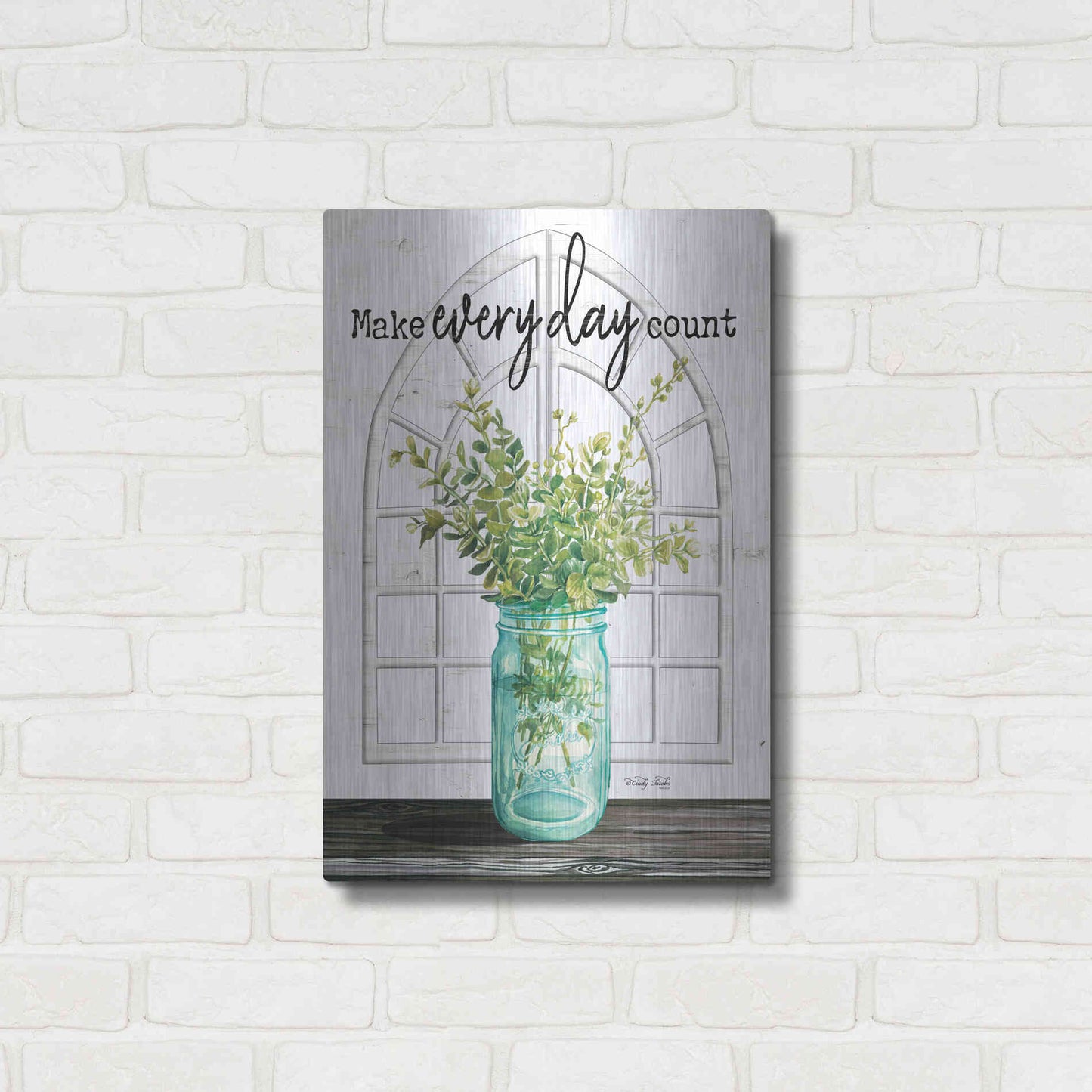 Luxe Metal Art 'Make Everyday Count' by Cindy Jacobs, Metal Wall Art,16x24