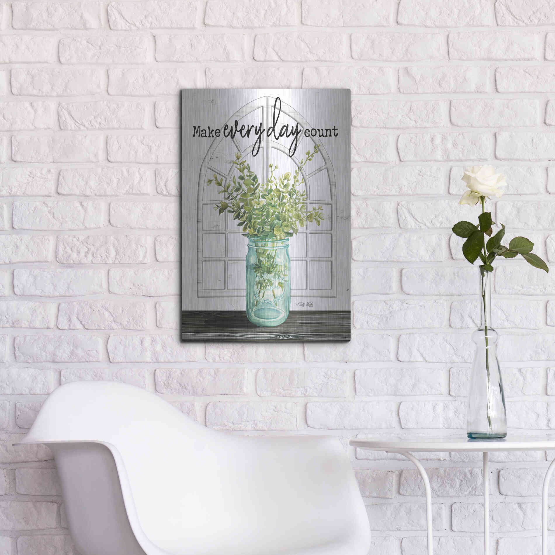 Luxe Metal Art 'Make Everyday Count' by Cindy Jacobs, Metal Wall Art,16x24