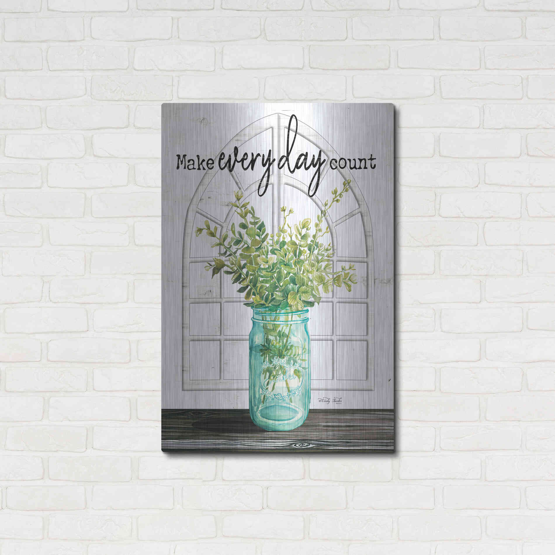 Luxe Metal Art 'Make Everyday Count' by Cindy Jacobs, Metal Wall Art,24x36